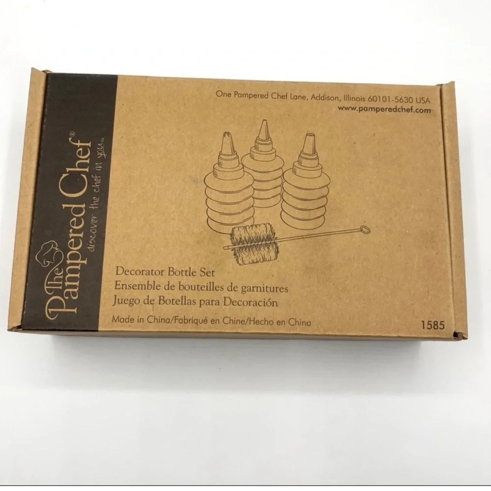 NEW Pampered Chef Decorator Bottle Set #1585 Kitchen Baking